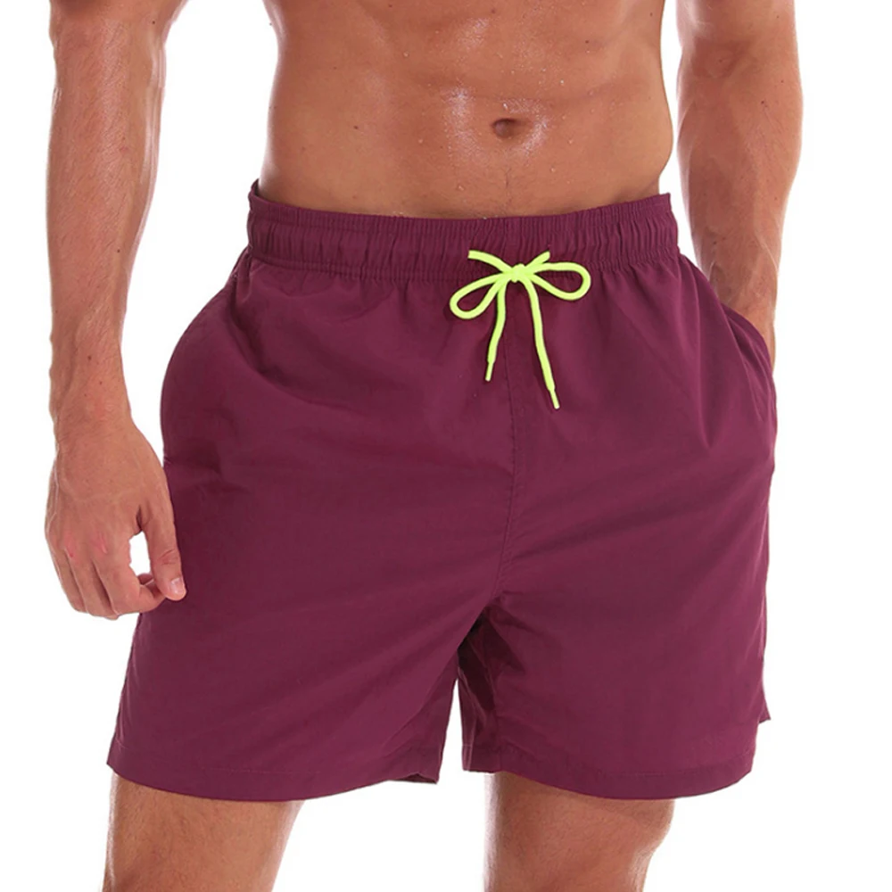 

Mens Surf Beach Pants Shorts Swim Trunks Quick Dry Shorts Mesh Lining Vacation Swimwear Bathing Suits With Pocket Solid Color