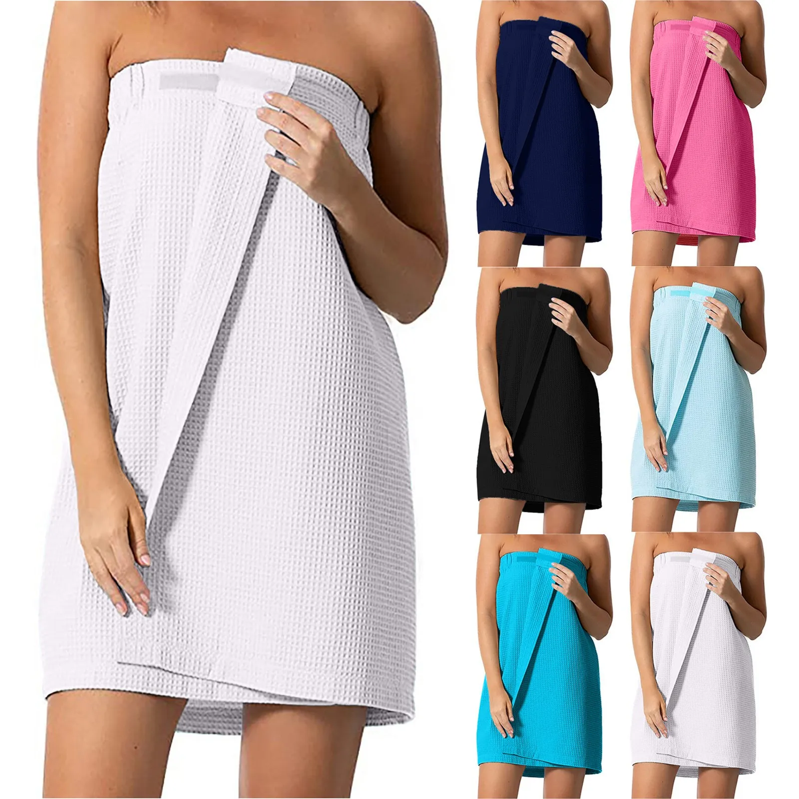 Women’s Waffle-spa Body Wrap With Adjustable Closure Home Textile Towel Women Robes Bath Wearable Towel