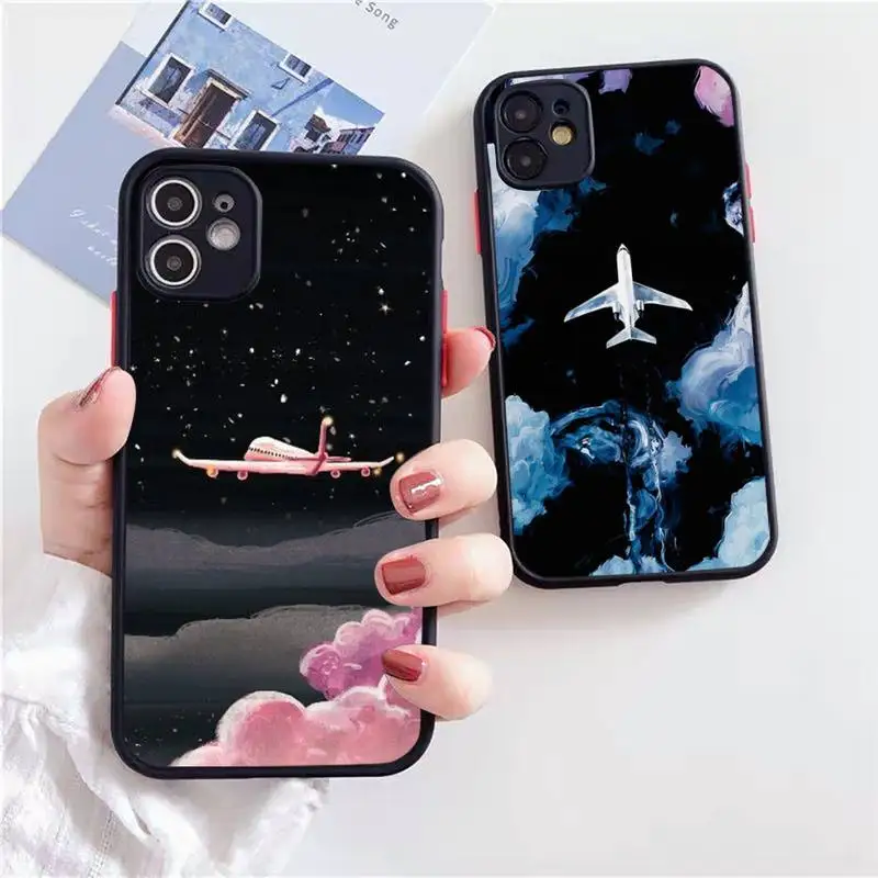 

World Map Travel Phone Case For iPhone 13 12 11 Mini Pro XR XS Max 7 8 Plus X Matte transparent Back Cover