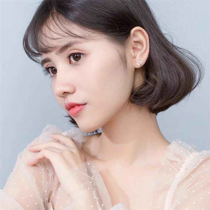 Оригинальные кошачьи милые простые серьги от аллергии серебристого цвета темперамента личности модные женские серьги SEA113.