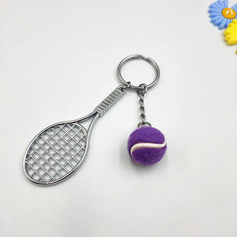 

1pcs Multi Color Optional Metal Alloy Tennis Key Chain Charm Two Sets Of Pendant Ornaments Decoration Gift Tools