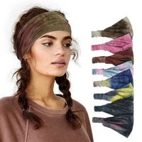 women tie dye graffiti headband girls wide turban new fashion headwear headwrap sports fitness yoga elastic colorful hair band