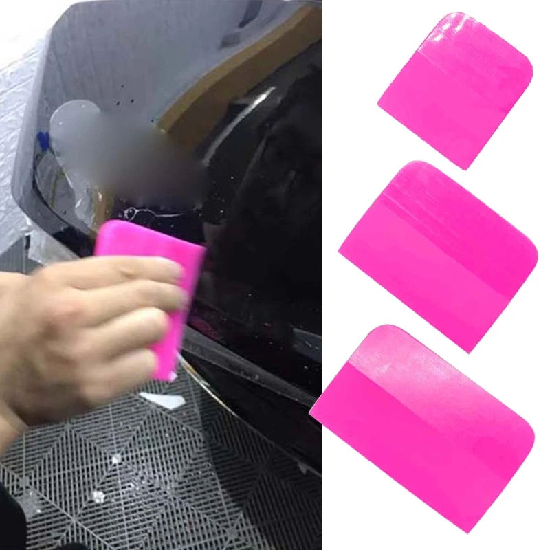 

Pink Scraper Soft Rubber Car Window Squeegee Tint Tools Glass Water Scraper XXFF