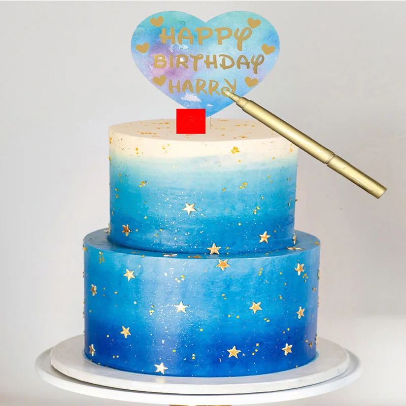 

DIY Acrylic Cake Toppers Handwritten Happy Birthday Cake Toppers For Birthday Party Wedding Anniversary Cake Decoration Supplies