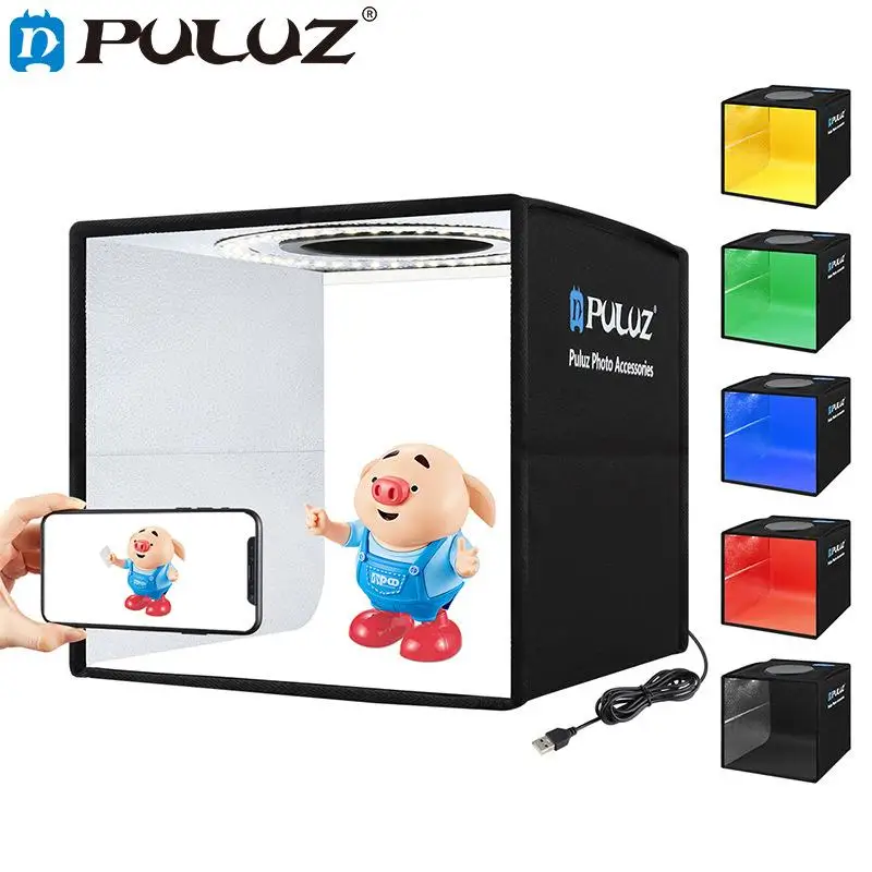 

PULUZ 25 cm Light Box Mini Studio Light Box Photography Studio Kit Tent Box Kit And 6 Background 12 Color Studio Shooting Props