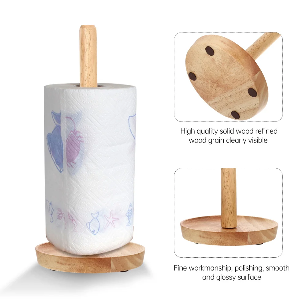 

1Pc Wooden Holder Roll Papers Tissue Reserve Tissue Holder