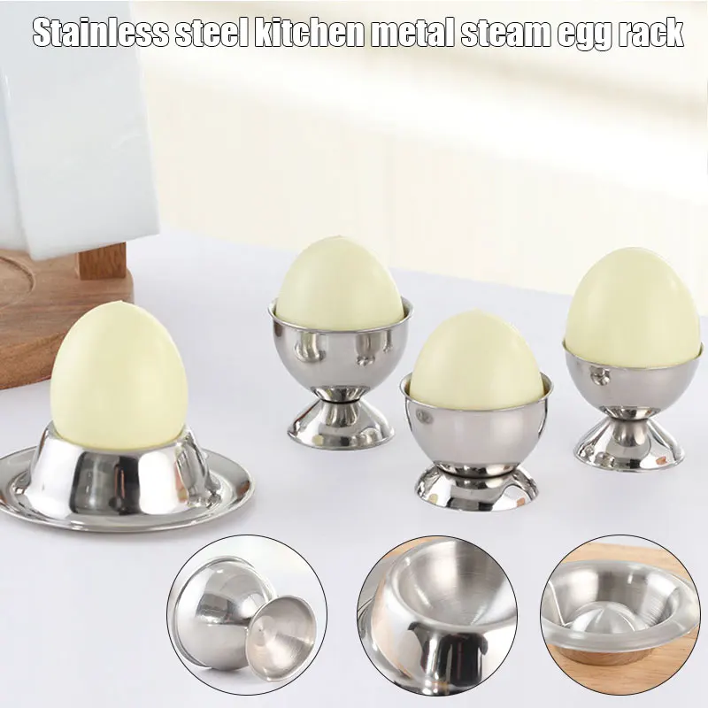 

Hot sale Egg Cup Egg Tray Stainless Steel Soft Boiled Egg Cups Holder Stand Dishwasher Safe Dropshipping