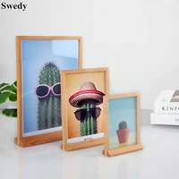 a4 double sided wood acrylic sign holders display stand 8 5 x 11 ad picture photo frames advertisement menu paper card holder
