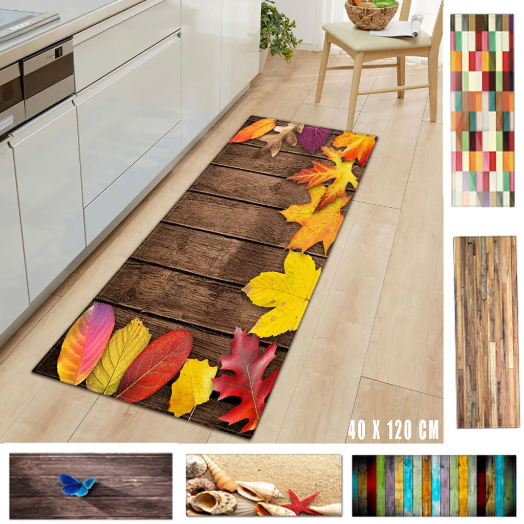 Ouneed Противоскользящий коврик кленовый лист ракушка бабочка геометрический узор