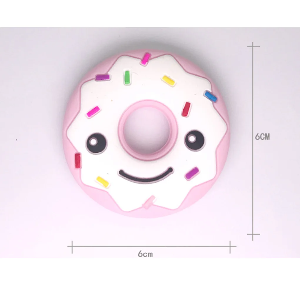 

Silicone Teethers Ring Cartoon Food Grade DIY Teething Necklace Baby Shower Gifts Round Shape Teether