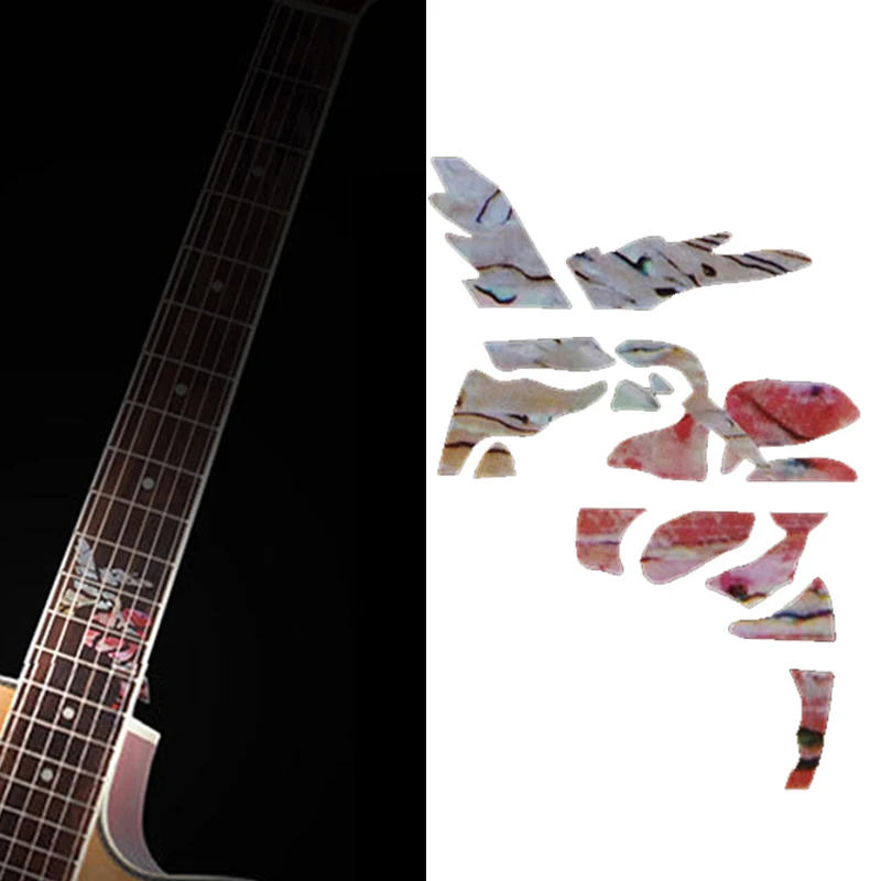 

10 pcs Guitar Fret Inlay Stickers Hummingbird With Flowers Fretboard Marker / Decals For Electric Acoustic Guitar Neck