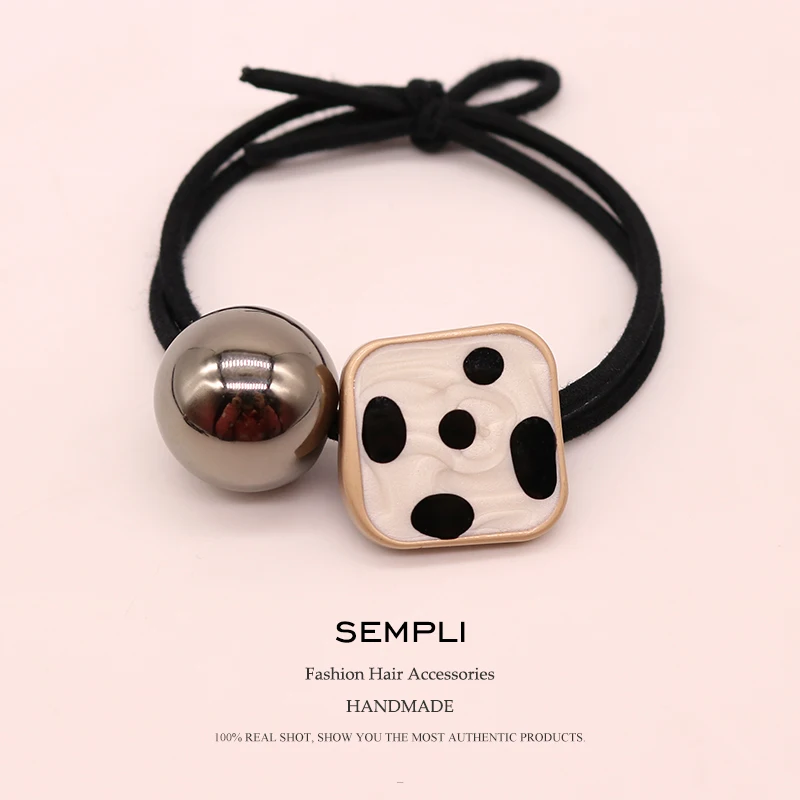 Sempli высококачественные квадратные эластичные резинки для волос из сплава женщин