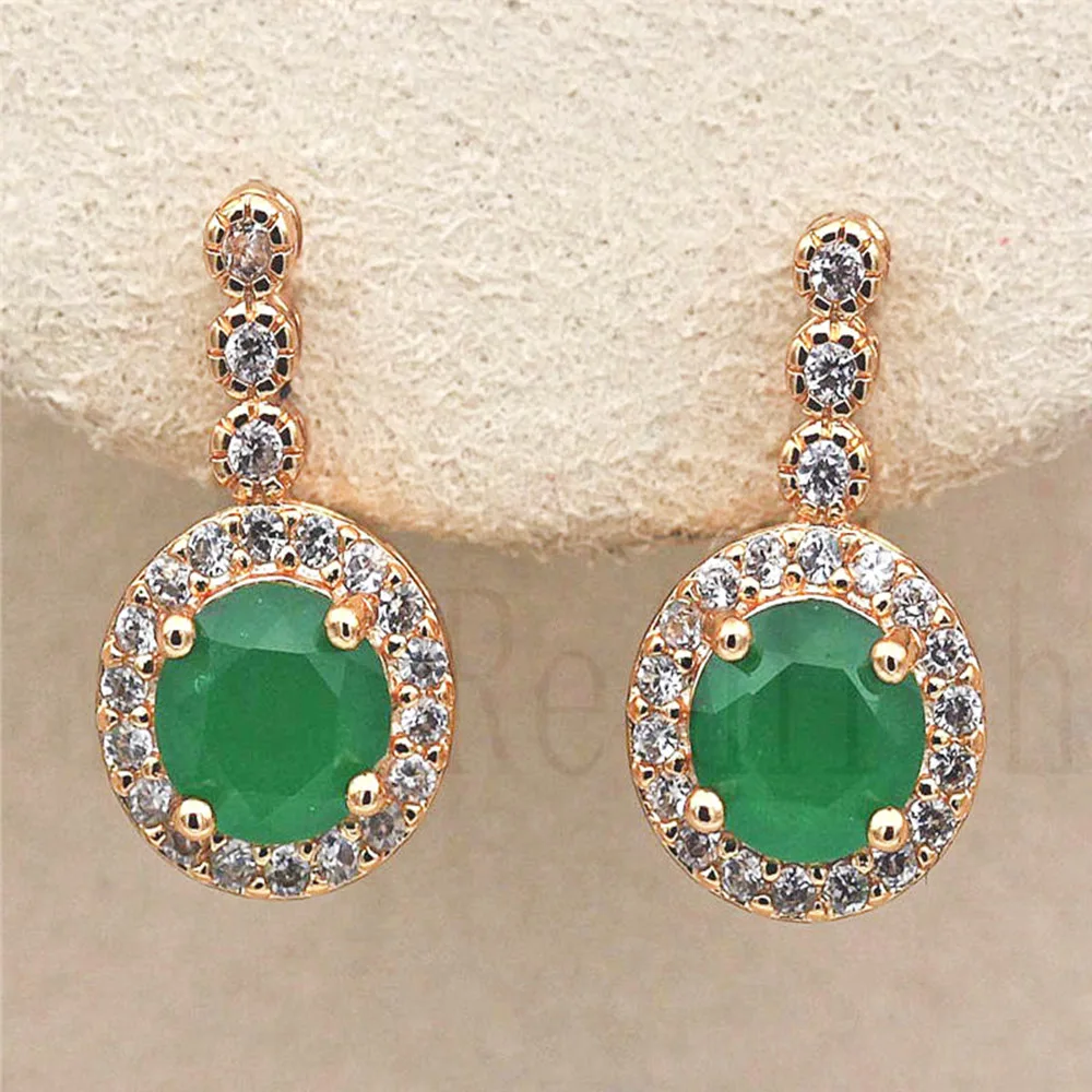 Модные Роскошные серьги кольца для женщин золотое покрытие красный зеленый