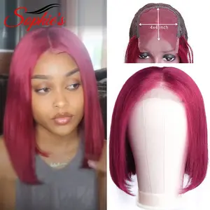 Парики из натуральных волос Софи 4 х4, парик Боб на сетке, бразильские прямые волосы Реми, плотность 150%, парики для чернокожих женщин, цвет ошибки27 #