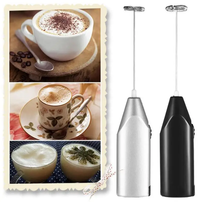 Kitchen Electric Hand Whisk Mixer Coffee Milk Egg Beater Stainless Steel Frother Egg Electric Mini Handle Stirre cooking gadgets