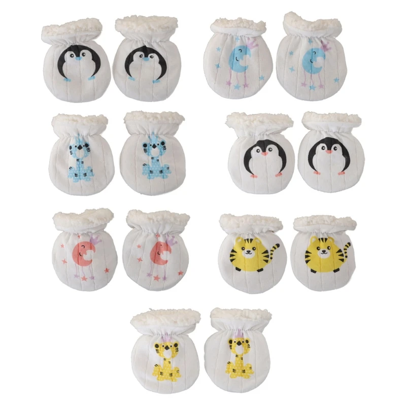 Guantes c&aacute;lidos de invierno para beb&eacute;, mitones antiagarre, guante polar grueso, mitones antiara&ntilde;azos para beb&eacute;s de 0 a 6 meses-4