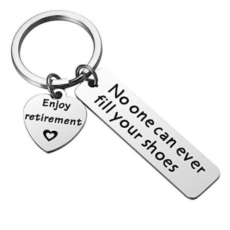 

School Teacher Gift Key Ring Stainless Steel Metal Keychain No One Can Ever Fill Your Shoes Enjoy Retirement Xmas Christmas Gift