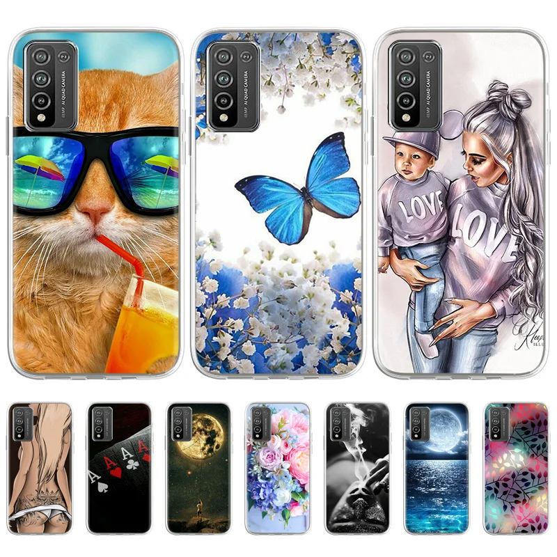 

For Huawei Honor 10X Lite Case Cute Black Cover For Huawei Honor 10i 10 LIte Painted Silicon Huawei Honor 10 9 Lite 6A 8C 8X TPU