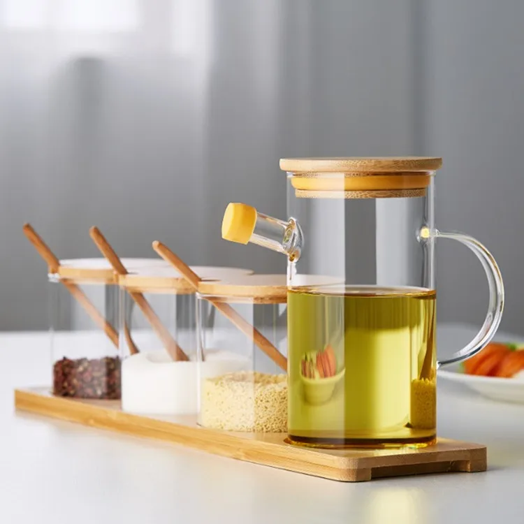 Стеклянная бутылка для масла японская герметичная масляная емкость уксуса дома