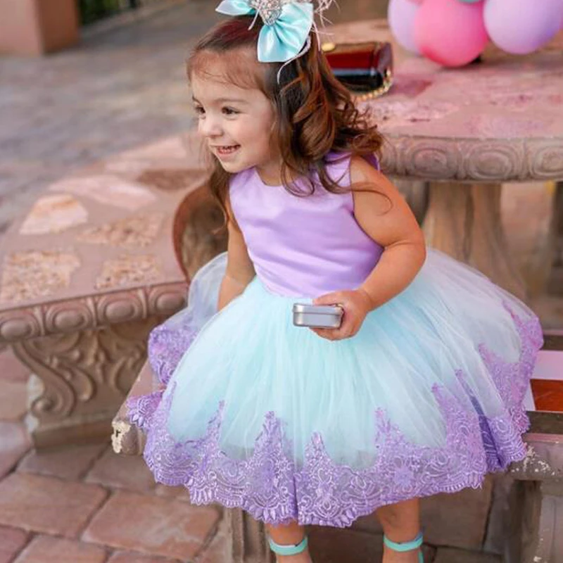 Детское вечернее платье для девочек принцессы на первый день рождения крестины