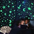 3D светящиеся флуоресцентные наклейки в виде пузырьков, светящиеся в темноте Луна и Вселенная, звезды, точки, стена детской комнаты, товары для домашнего декора