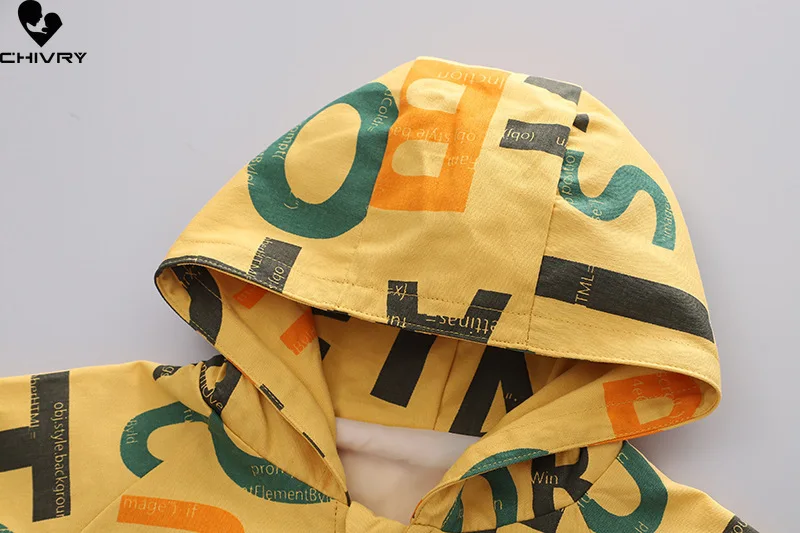 Nuevo 2021 Oto&ntilde;o de las muchachas del beb&eacute; abrigo ni&ntilde;os chaqueta ni&ntilde;os prendas de vestir exteriores con capucha moda letra linda de la historieta impresi&oacute;n cremallera chaquetas ropa-5