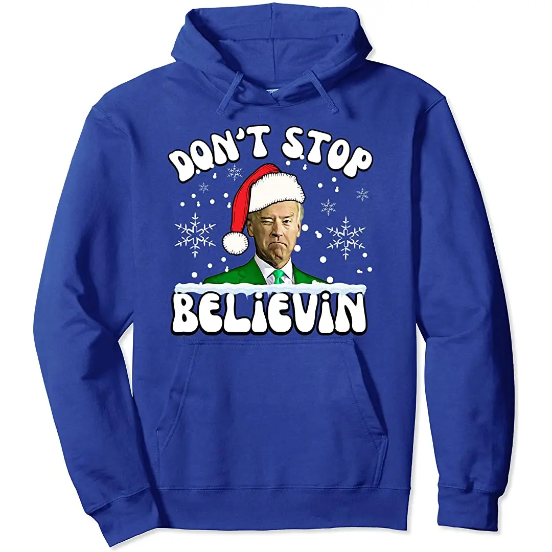 

Забавный Рождественский Джо Biden пуловер с надписью Don't Stop Believe in Santa