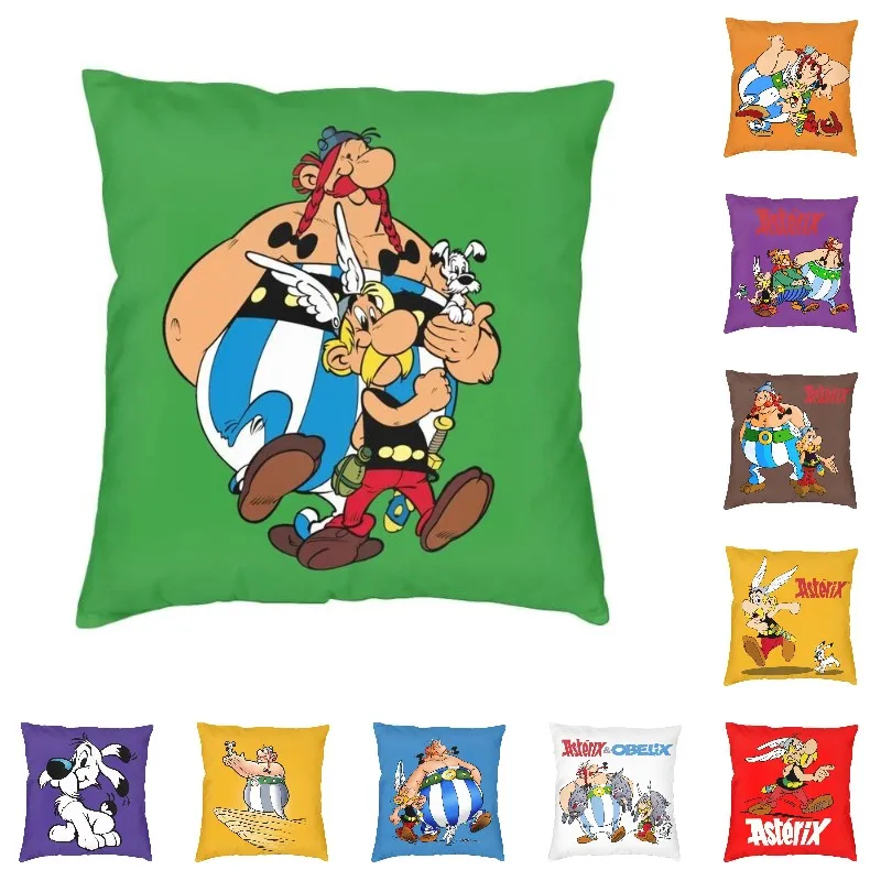 

Asterix And Obelix Throw Pillow Case Decoracion Pillowcase 3D Printing Adventure Manga Getafix Dogmatix Sofa Car Cushion Cover