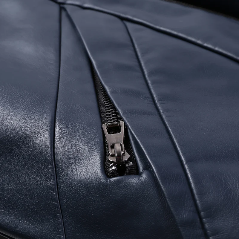 

Autumn men's slim collar leather jacket. Fashion wild handsome solid color PU leather motorcycle jacket S-5XL