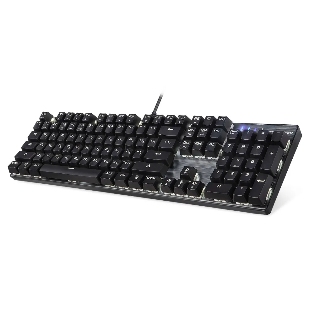 Motospeed CK104 игровая механическая клавиатура Русский Английский красный переключатель синие металлические Проводные светодиодный фоновая подсветка RGB Anti-Ghosting для геймера