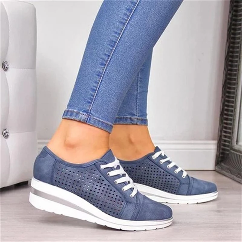 

Size 35-43 Flock New High Heel Lady Casual Women Sneakers Leisure Platform Shoes Breathable Height Increasing Shoes Women Flats