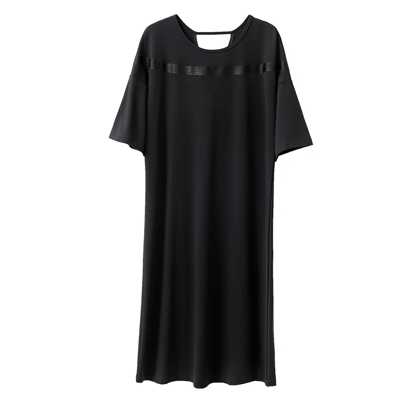 Женское праздничное платье AMII однотонное стильное средней длины с круглым