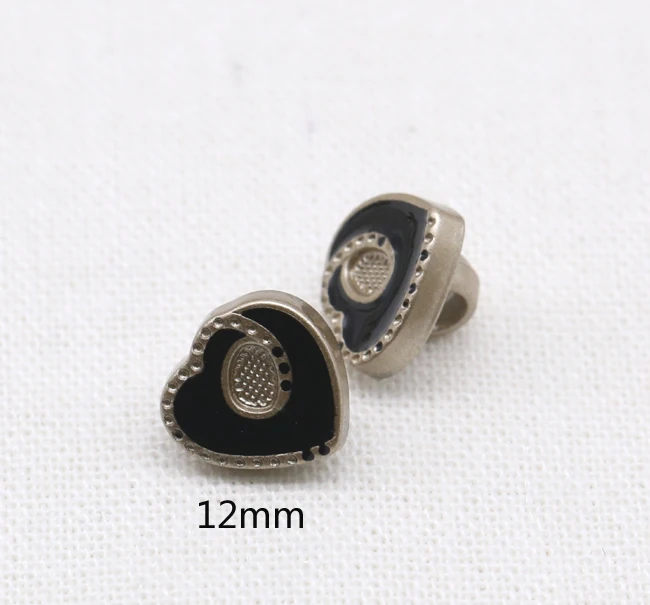 Пластиковые пуговицы в форме сердца 20 шт./лот 12 мм черные полимерные для шитья