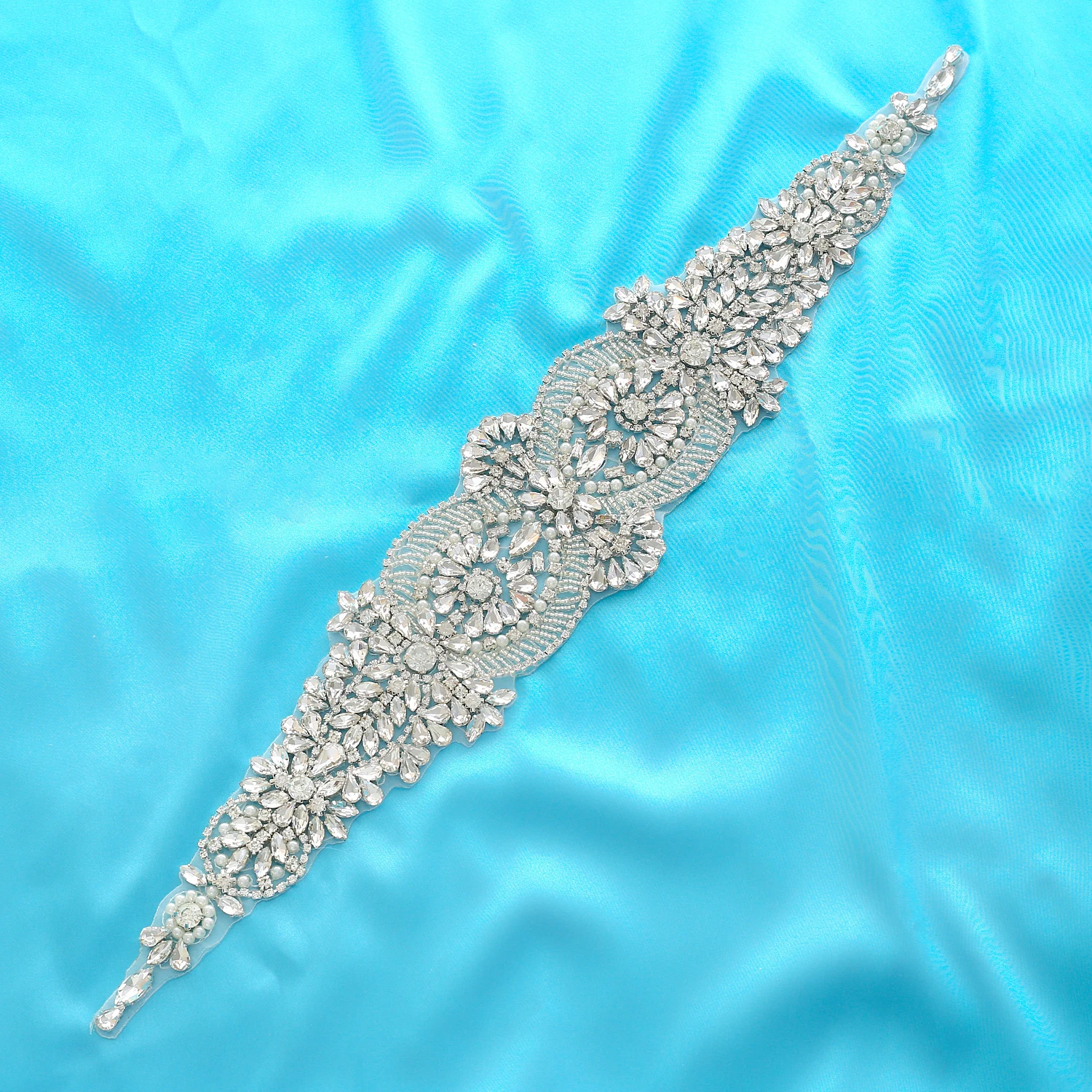 

Rhinestones Bridal Belt Silver Diamond Wedding Belt Crystal Bridal Sash For Wedding Accessories J213S