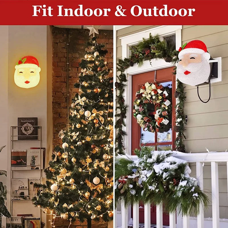 Promotion 2PCS Christmas Porch Light Cover Santa Covers Outdoor Decorations Lampshade |