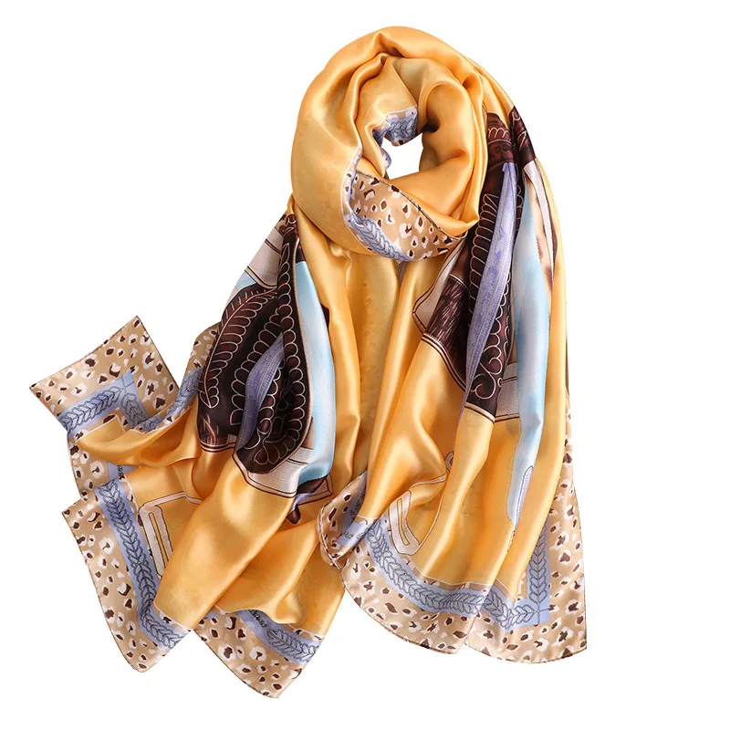 2021 роскошный брендовый женский 100% шелковый шарф Пляжный платок и хиджаб