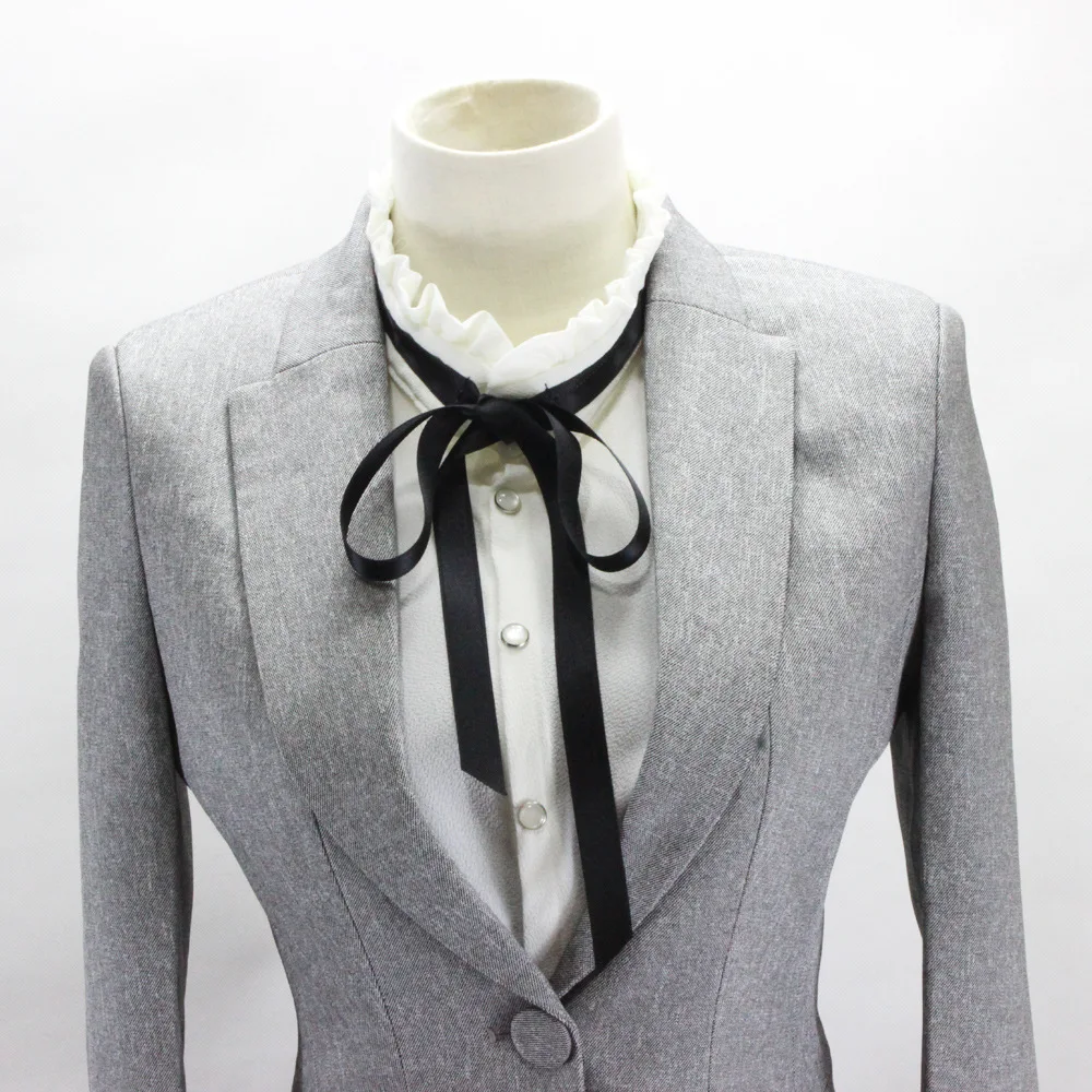 

White Chiffon False Collar Shirts Woman Bow Tie Women Fake Collar Detachable Collars For Women Sweater Nep Kraagje Half Shirt
