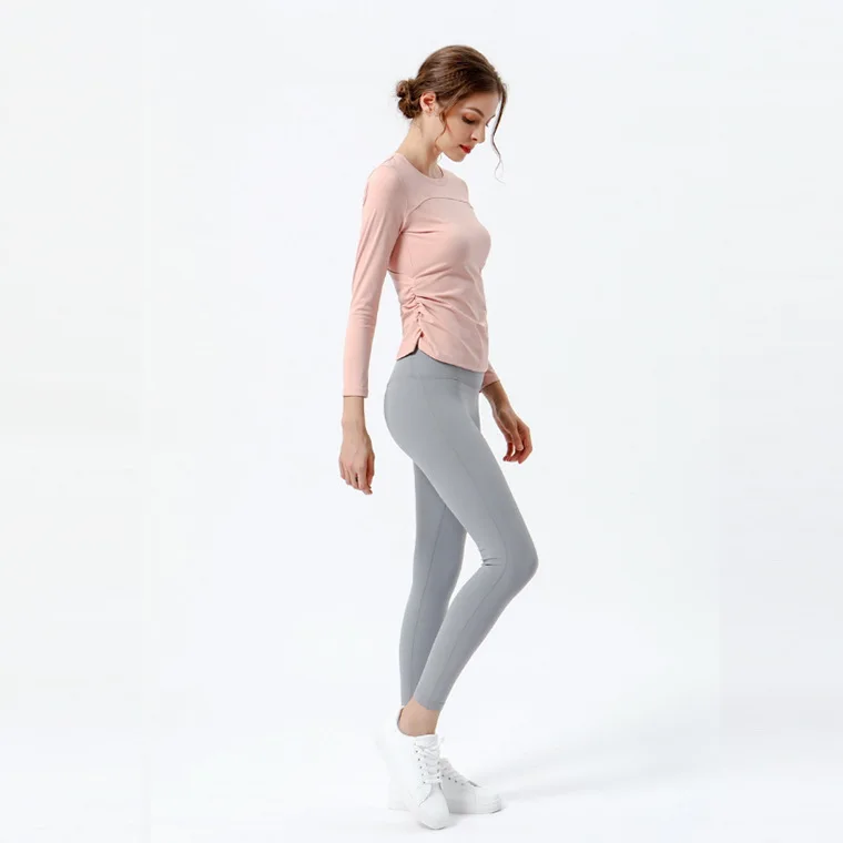 

Lululemon-Long Sleeve Sports Yoga T-shirt Quick Drying Round Neck Fitness Running Sportswear Fitness LY2060