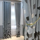 High-end атмосферное синель серый модные Nordic минималистский современные шторы в простом стиле для гостиной, спальни, шторы в пол