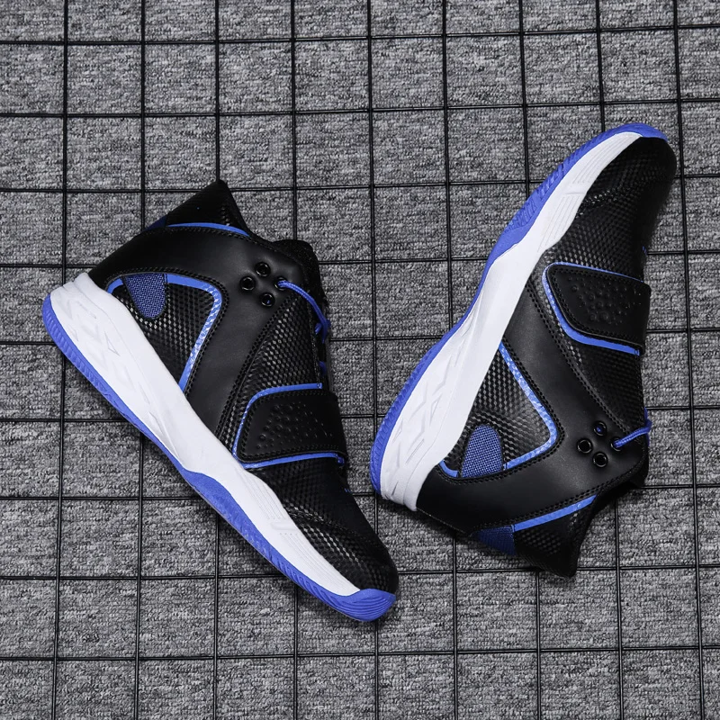 Черная Баскетбольная обувь мужские уличные кроссовки мужская высокая дышащая