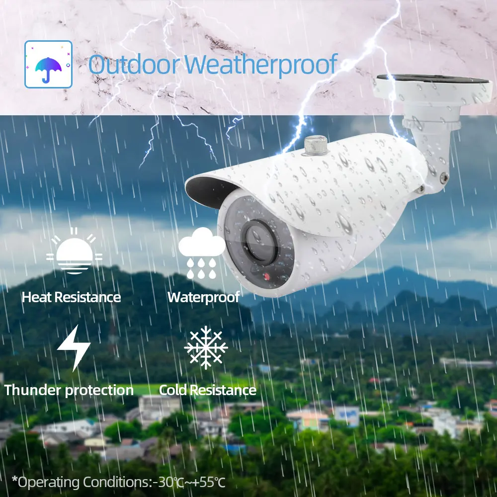 Комплект уличных водонепроницаемых камер видеонаблюдения H.265 система HD DVR 16 шт. 5