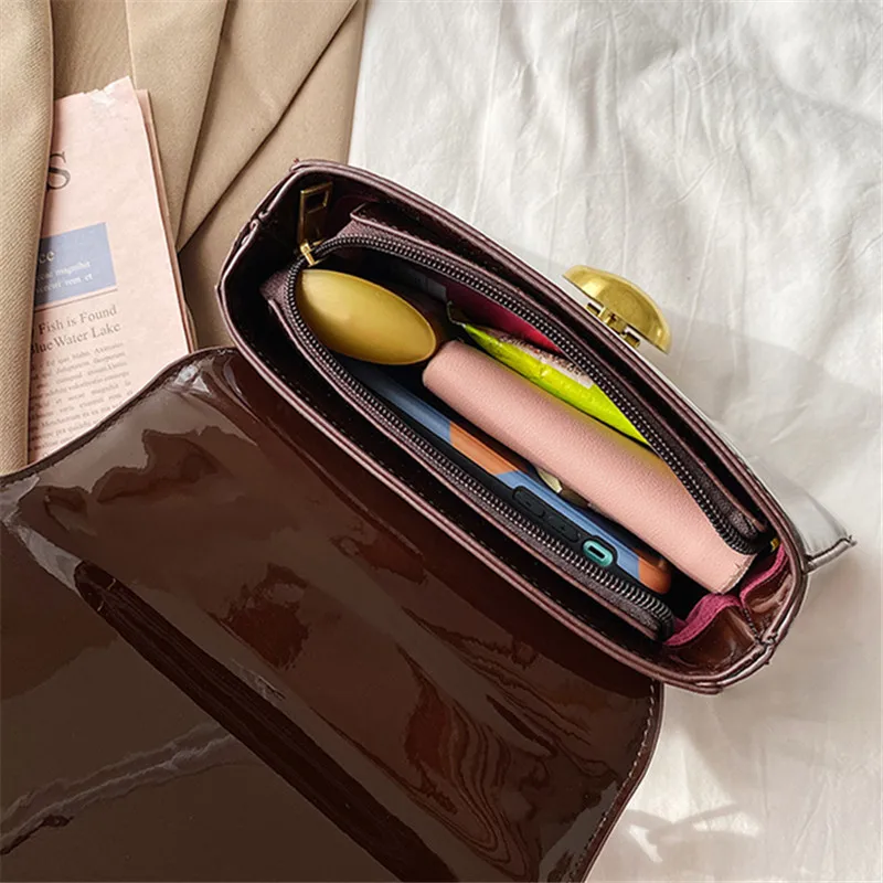 

Ladies New Luxury PU Leather Flap Small Clutch Bag Wild Elegant Shoulder Messenger Bag Chain Decoration Handbags for Women Sac