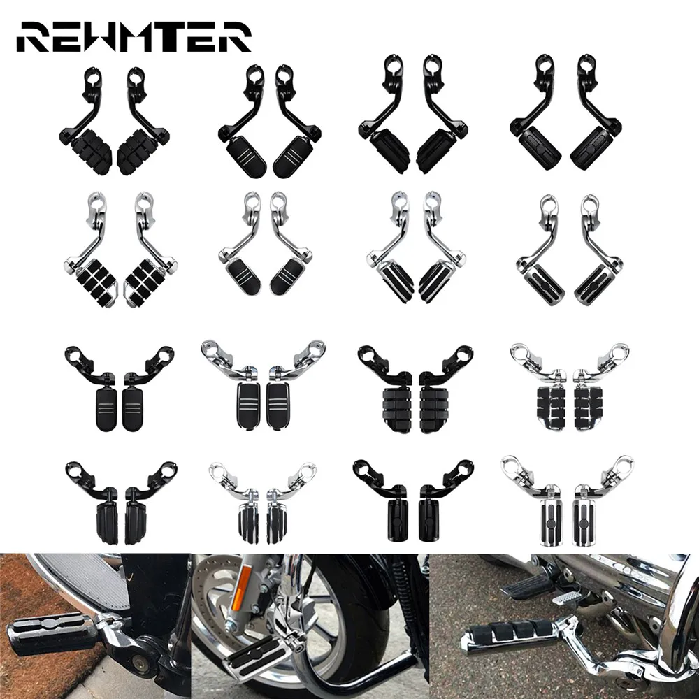 Motorcycle Engine Guard Highway Foot Pegs Footpeg 32mm Footrest Pedal Black/Chrome For Harley Touring Sportster XL Dyna Softail|Подставки