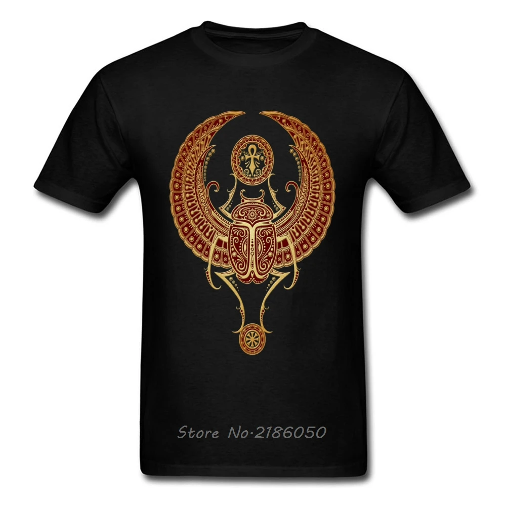 T-shirt 3D T Shirt Men Black Tshirt Red Winged Egyptian Scarab With Ankh Tops &amp Tees Graphic Clothes Cotton Print Harajuku | Мужская