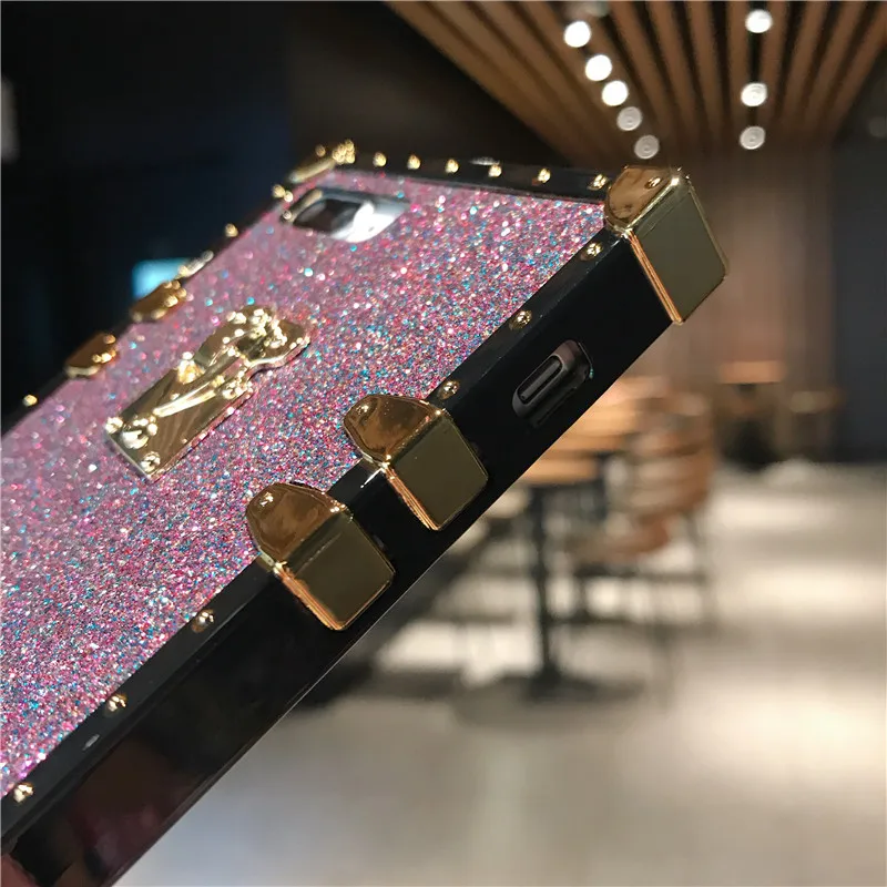 Glitter Square Case For Oppo A11X A11 Realme 2 A1K IQOO Neo Y7S Reno Z X k3 A9 A5 2020 Cases Telefon Fundas Coque |