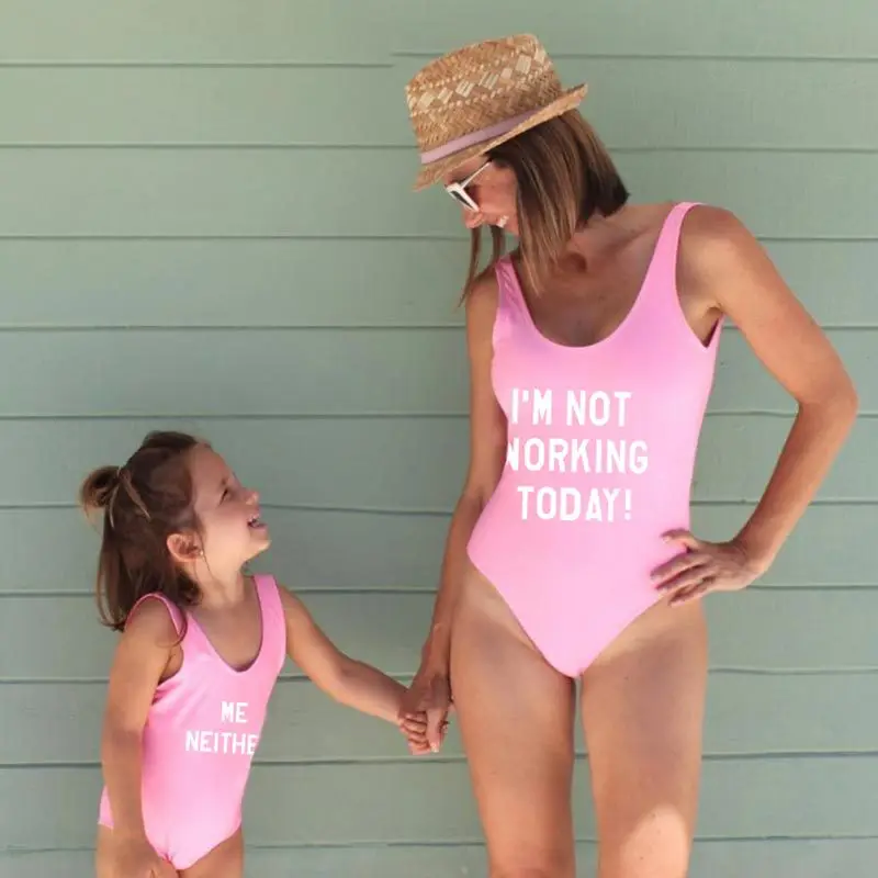 Семейный купальник комплект бикини для женщин и маленьких девочек мамы дочки