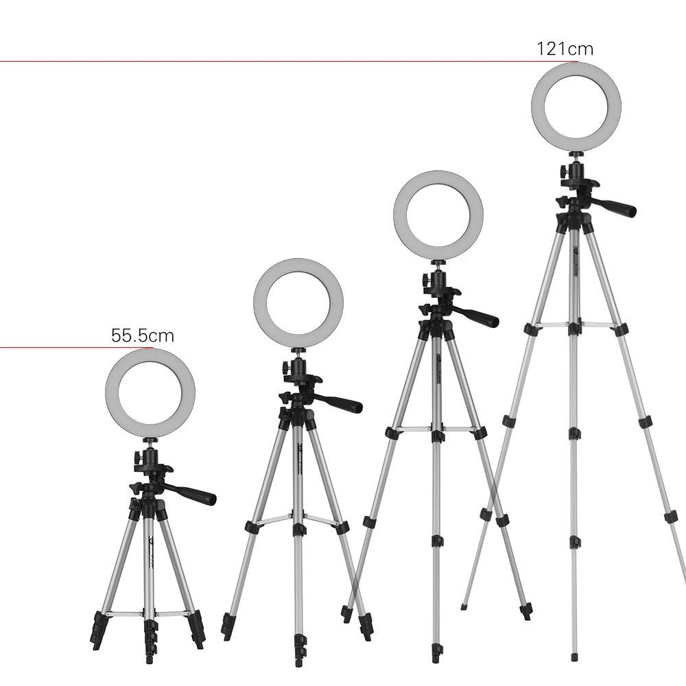 6 дюймовый светодиодный кольцевой мини светильник с регулируемой яркостью 10