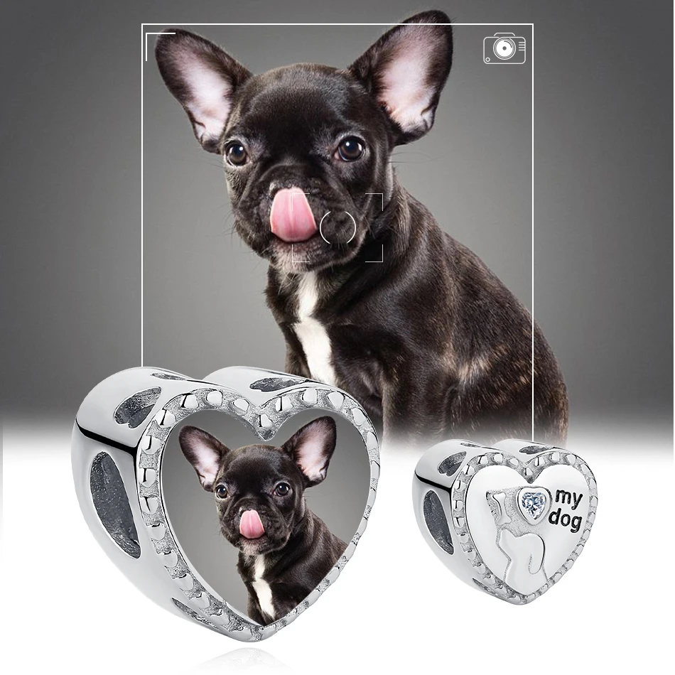 

Шармы-подвески из серебра 100% пробы с надписью «I Love My Dog»