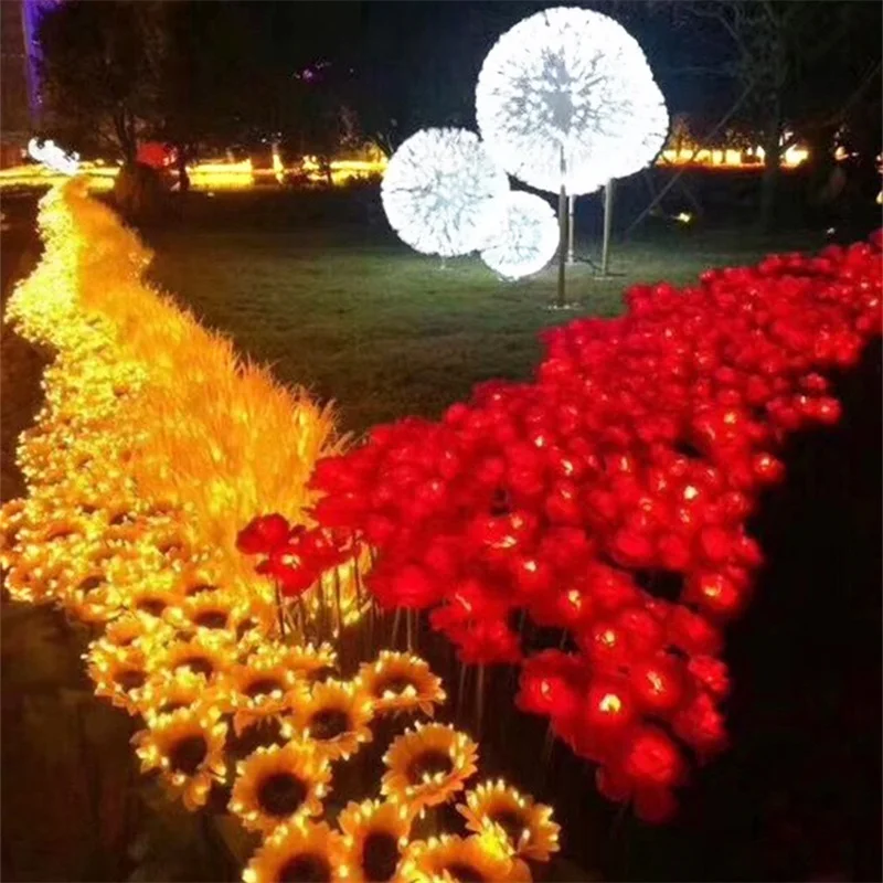 OUFULA газонное освещение на солнечной лампы Подсолнух Водонепроницаемый