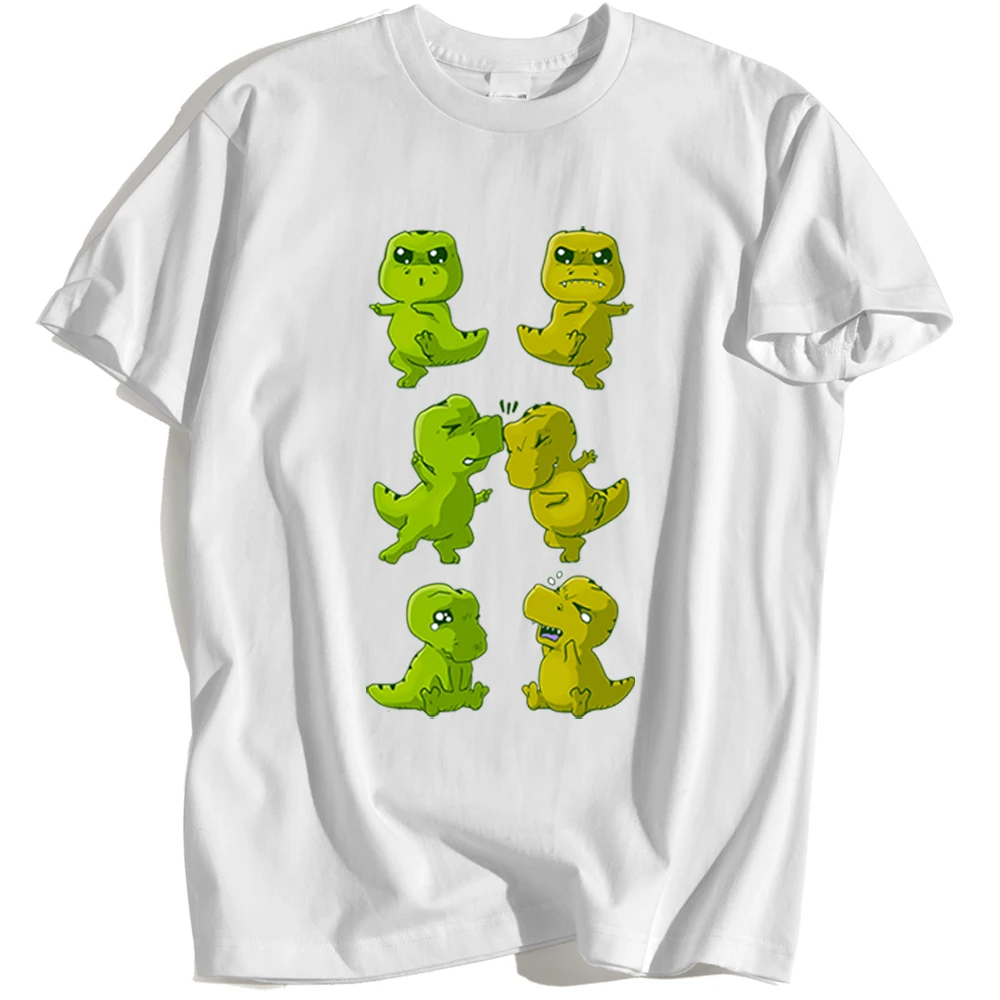 

Cute T Rex Fusion Cartoons Prints Tshirts Man Loose Hip Hop Tops Crewneck Loose Summer Tshirt Fashion Personality Tee Clothing